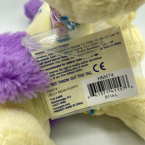 Retired Ganz Webkinz Jelly Bean Puppy 8" Plush Toy Stuffed Animal Dog WITH CODE - Picture 9 of 12